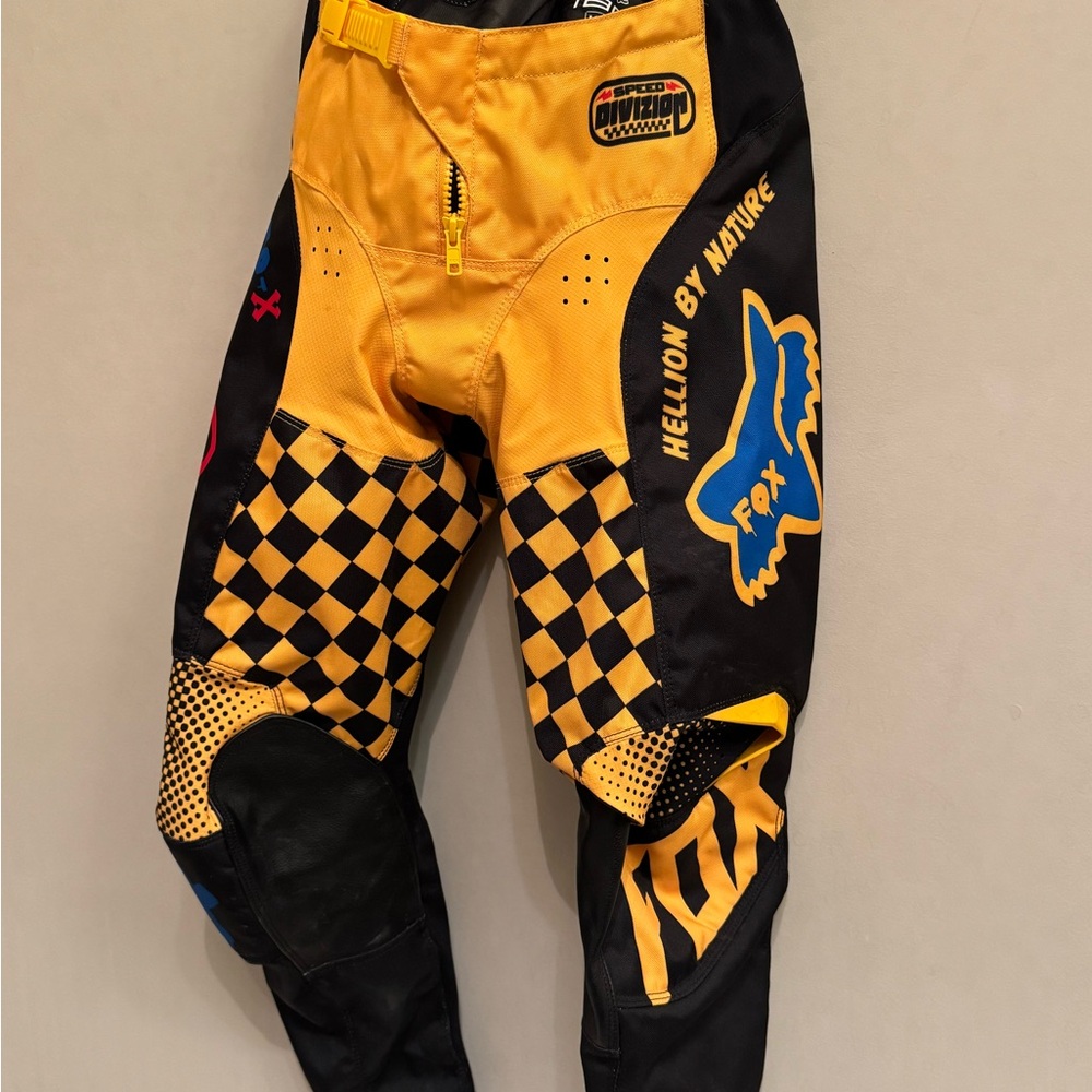 Fox Yellow and Black Off-Road Racing Pants